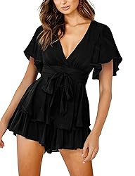 Relipop Women's Summmer Rompers Jumpsuits V Neck