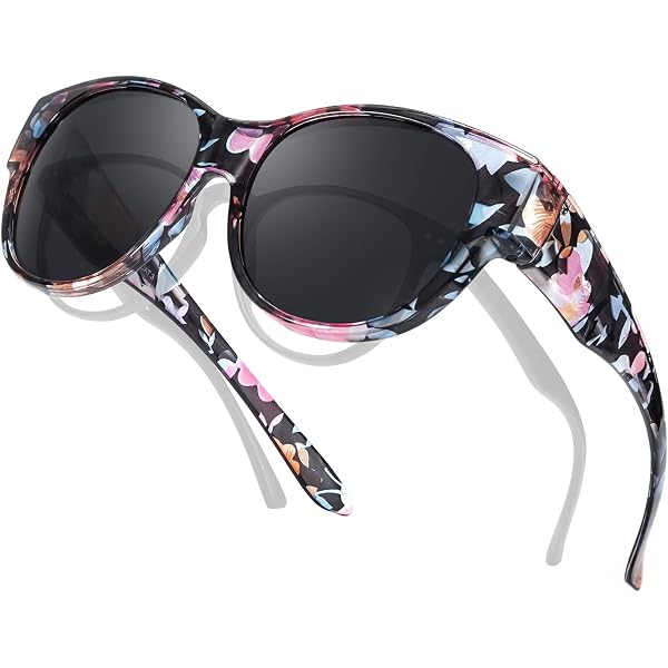 Polarized Wrap Sunglasses Rhinestone Floral Oval UV400 Amazon.com: Womens Polarized Fit Over Glasses Rhinestone  main image 2