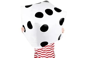 CCINEE 20 Inch Jumbo Inflatable Dice,White and Black Giant Inflatable Dice for Indoor Outdoor Broad Game Ludo and Pool Party Decoration,1 Pcs