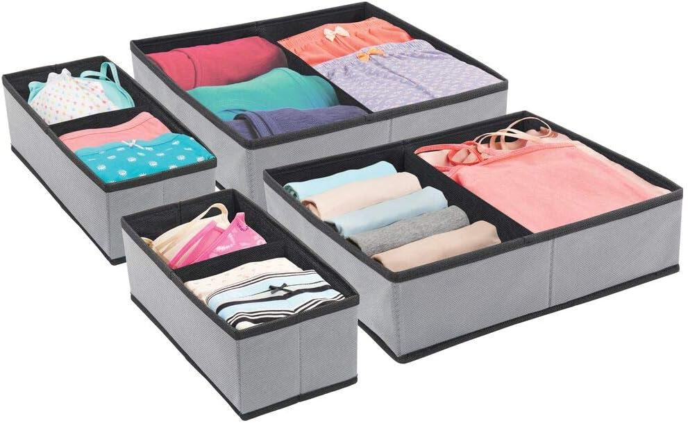 mDesign Rectangular Soft Fabric Dresser Drawer and Closet