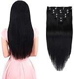 8Pieces 20Clips Remy Hair Extensions Clips for Women Human Hair Extensions Clip in
