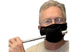KAYATA KYT Music Double-layer Flute Mask with Hole,Washable and Reusable,Ideal for Playing Flute,Piccolo,Drinks with Straw (Black, Medium)