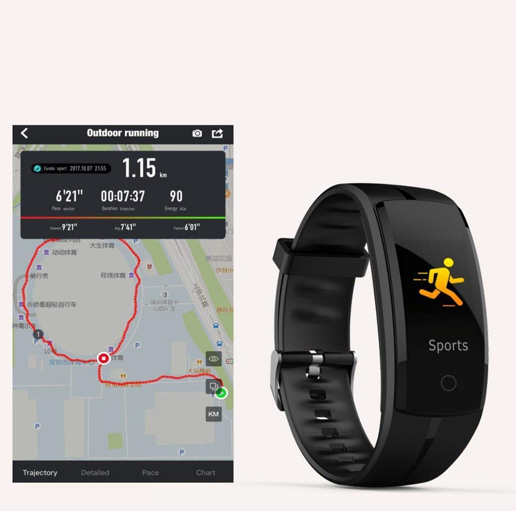 Staywe Wristband astuto Unisex di frequenza cardiaca del pedometro Impermeabile Smartwatch