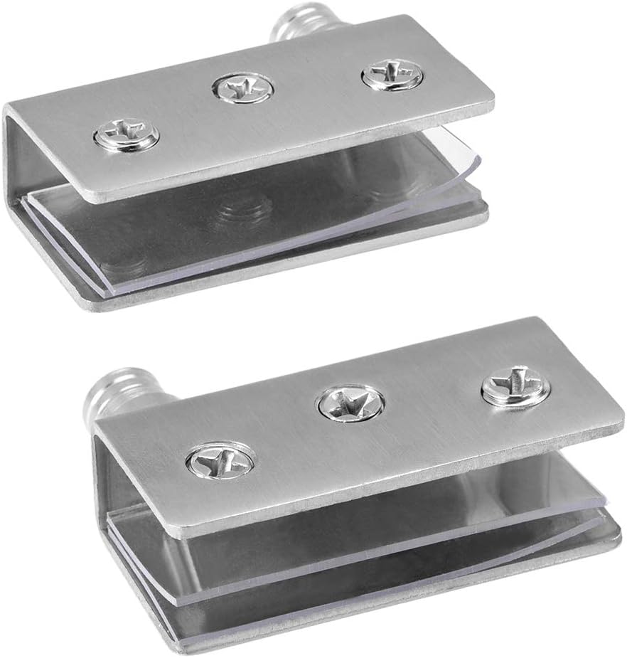 sourcing map Adjustable Glass Door Hinges Clamp,Stainless Steel Cabinet Pivot Hinge Clip for 8-10mm Thickness Glass 52x16x26mm, 1 Pair - Image 4