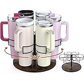 Kssiaz Water Bottle Organizer for Stanley 40 oz, Rotating Stanley Cup Organizer Holder, Tumbler Organizer Holder, Stanley Cup Accessories, Easy to Install, Vintage Brown（Patented Product）