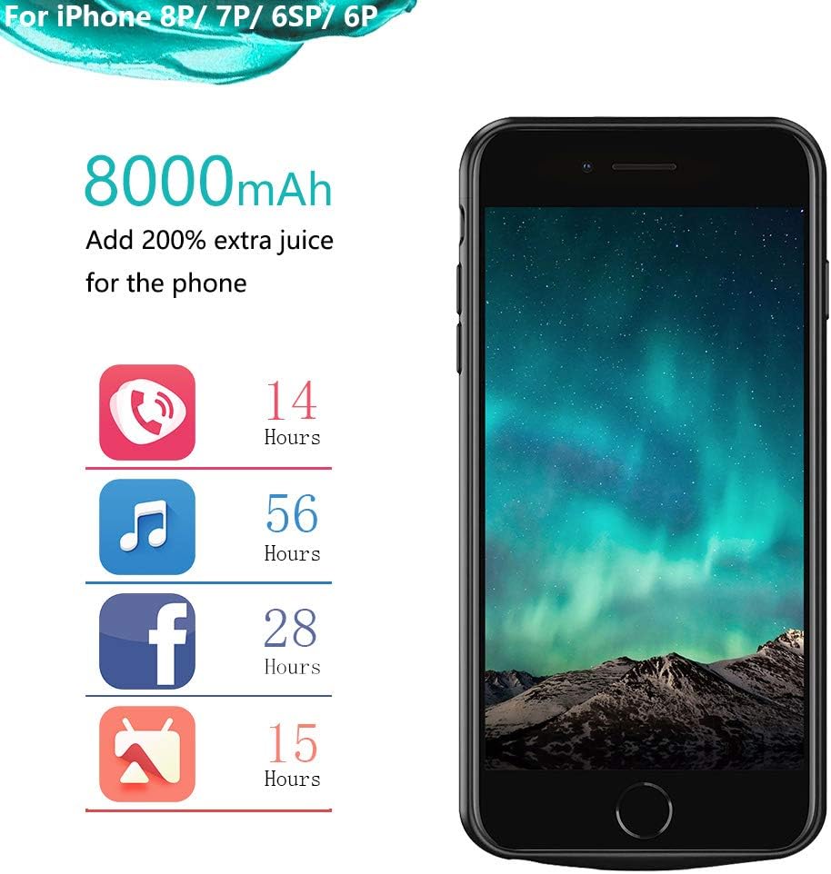 BAHOND Battery Case Compatible with iPhone 8 Plus/7 Plus/6S Plus/6 Plus - Image 4
