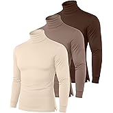 Neer 3 Pack Men's Big and Tall Turtleneck Shirts L-7xl Long Sleeve with Cuff Plus Size Basic Thermal Lightweight Tops