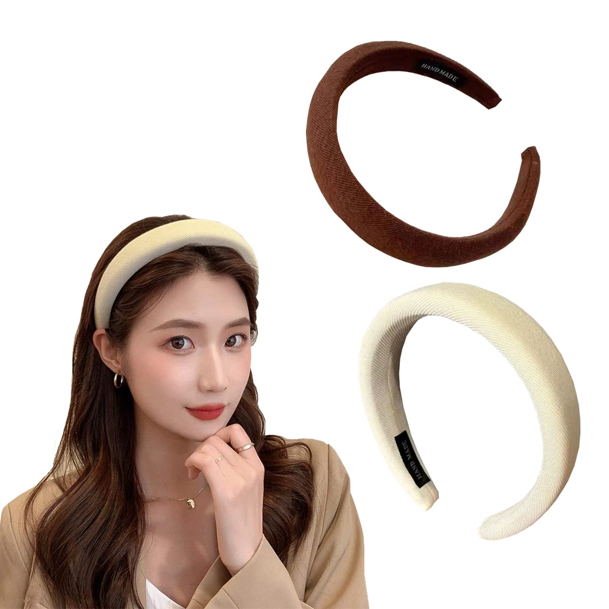 Soft Padded Headband 2 Pcs 3cm Wide for Women Girls 1.2 Inches 2105 — image 1