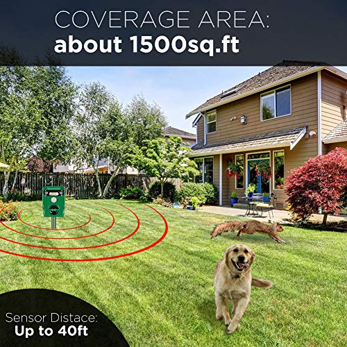 Thanos Solar Power Cat Repeller Ultrasonic Animal Repellent LED