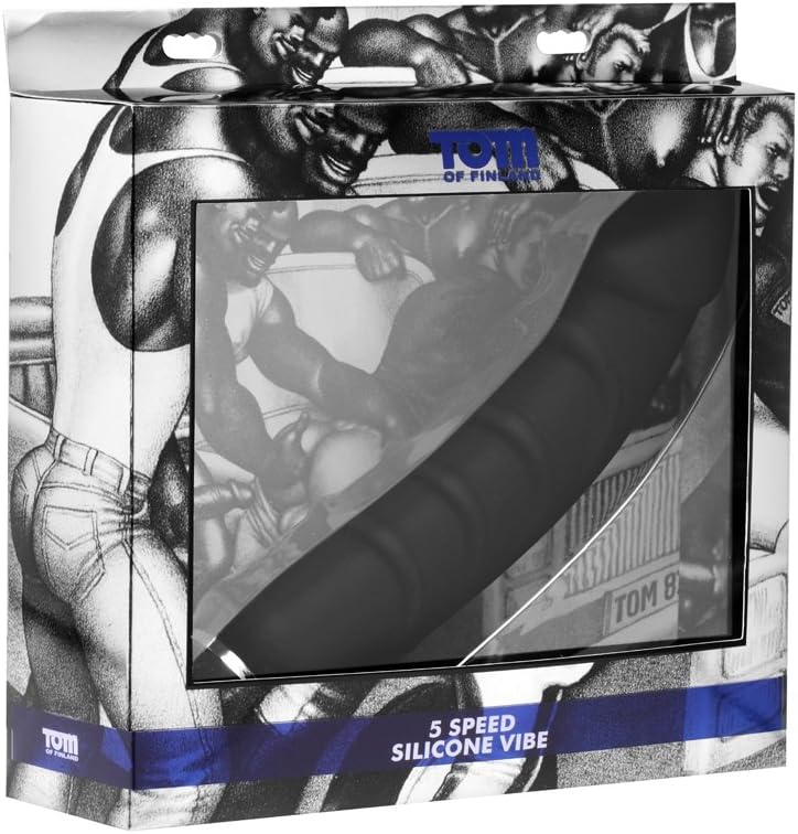 Tom of Finland Black 5 Speed Silicone P-Spot Vibe - Image 4