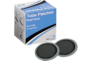 MYERS TIRE SUPPLY Patch Rubber Company Dual Cure Large Round Tire Repair Patch, 14203, 3-Inches (75mm) for Any Size Tube Repair from Bicycle to Off-Road Tubes, (Box of 20)