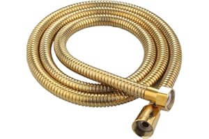 1.5m Gold Stainless Steel Antique Brass Shower Hose Replacement Hand Spray Pipe (Gold)