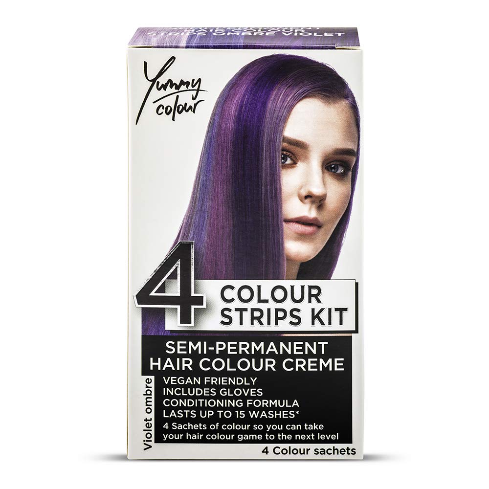 Stargazer Yummy Colour 4 Shade Semi-Permanent Hair Dye Strips Kit - Violet Ombre