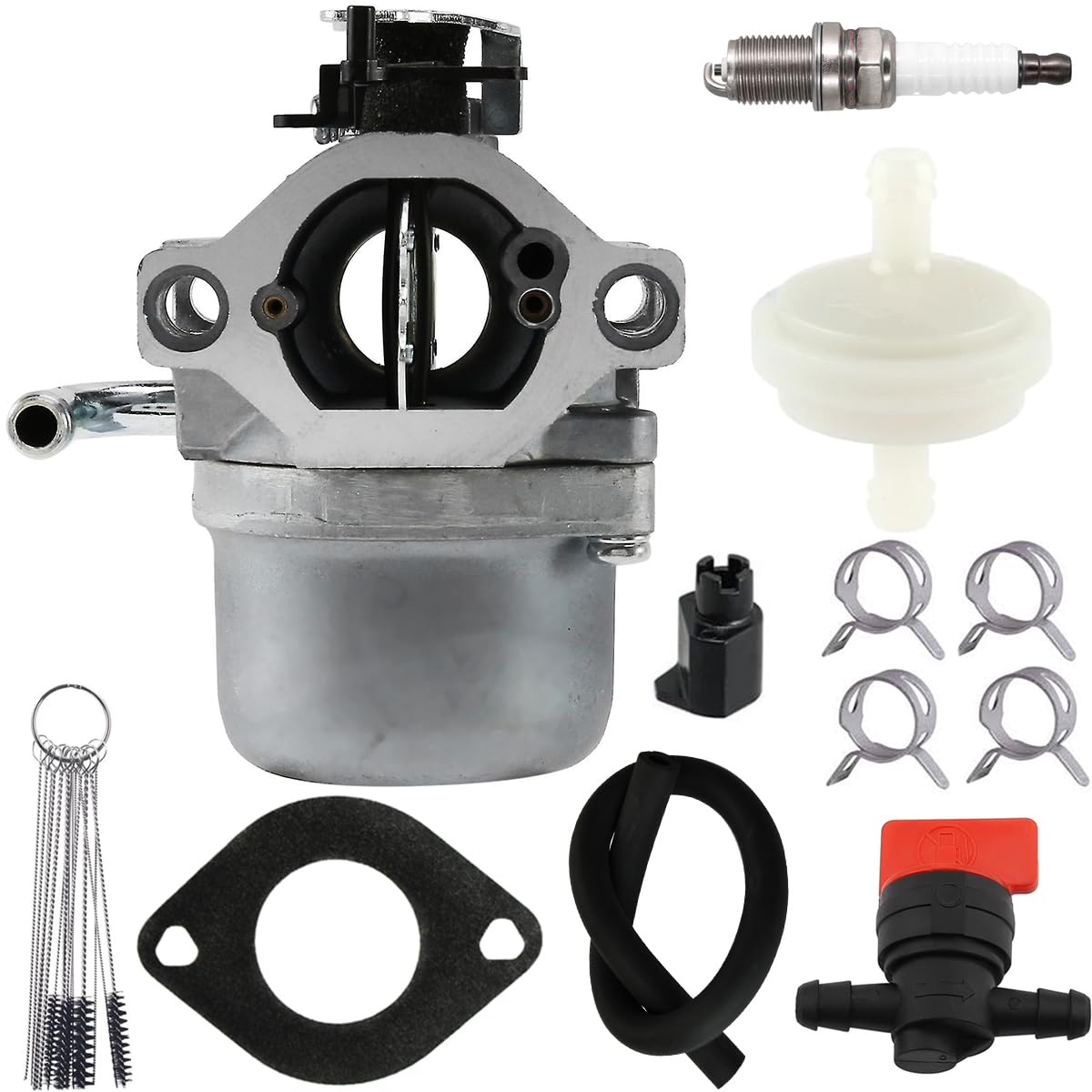 ZAMDOE 590399 796077 Carburetor Replacement for BS 21A707 21R707 21R777 21A907 21A977 Lawn Mower Engine Carb Kit with Gasket BK6E 490155T Spark Plug Fuel Hose Filter