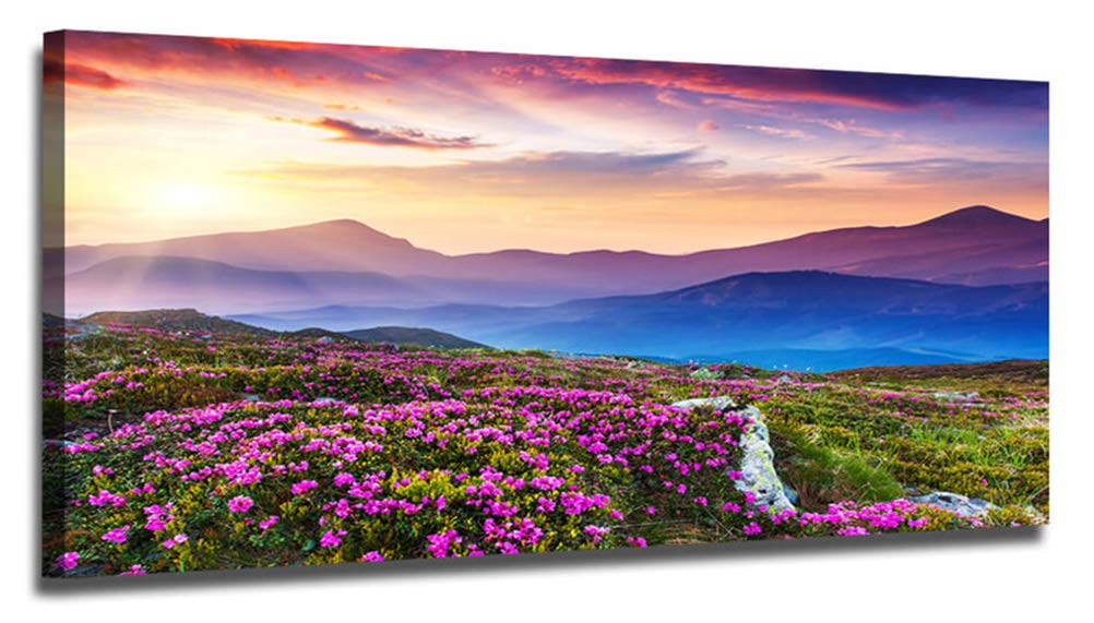 Ardemy Canvas Wall Art Purple Mountain Landscape Picture Prints Modern One Panel Framed Painting Stunning Wildflowers Scenery Artwork Ready To Hang For Living Room Bedroom Kitchen Home Office Decor Buy Online In