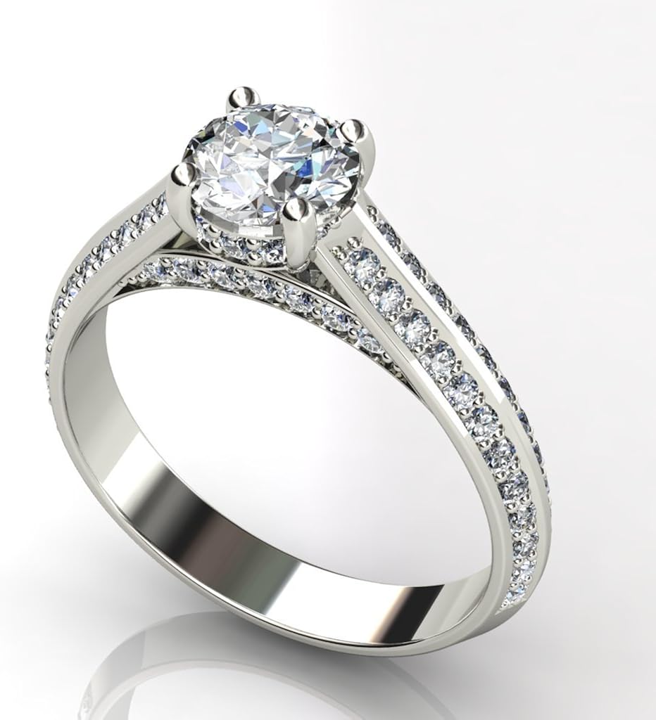 1.25 CT REAL ROUND DIAMOND SOLITAIRE RINGS 14k GOLD Design Amzpr04331 (RING SIZE 4