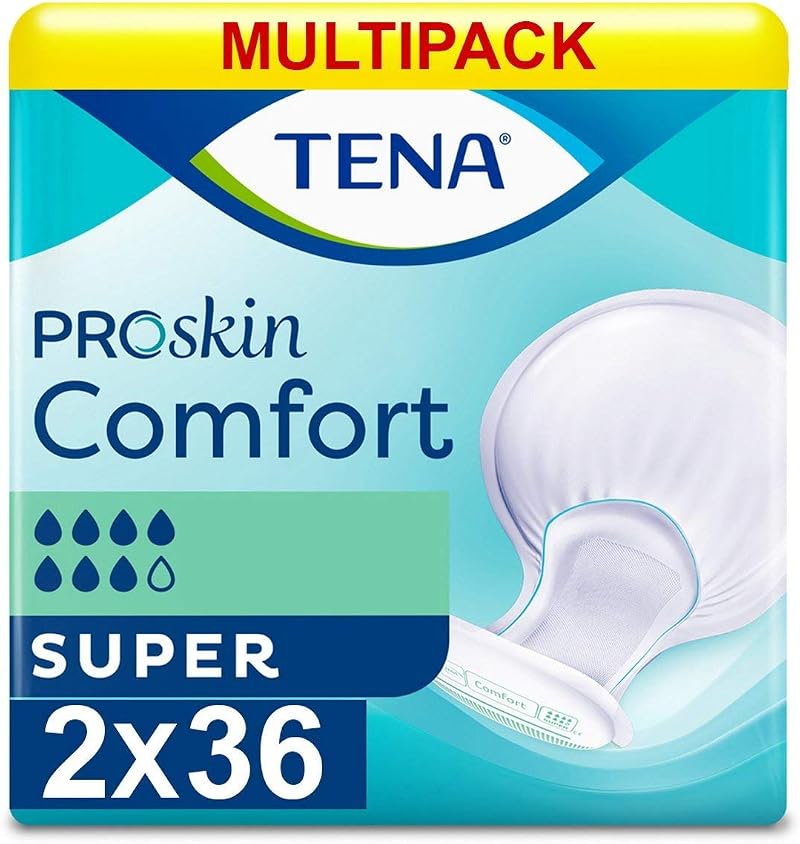 TENA Comfort Super Incontinence Pads 2 Packs of 36 - ConfioAir Breathable