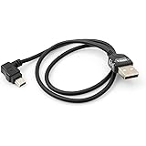 System-S 50 cm Left Angled Mini USB Cable 90 Degree Angled Connector