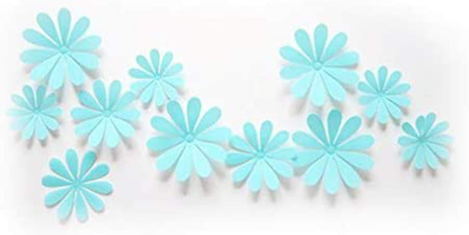 12Pcs 3D Flowers Decorative Flowers Wall Decal Wall Sticker Room, Bar Decoration Party Decoration (Blue)