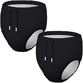 Glitopper 2 Pcs Youth Swim Diaper Special Needs Reusable Cloth Diaper Covers Waterproof Incontinence for Swimming,Unisex
