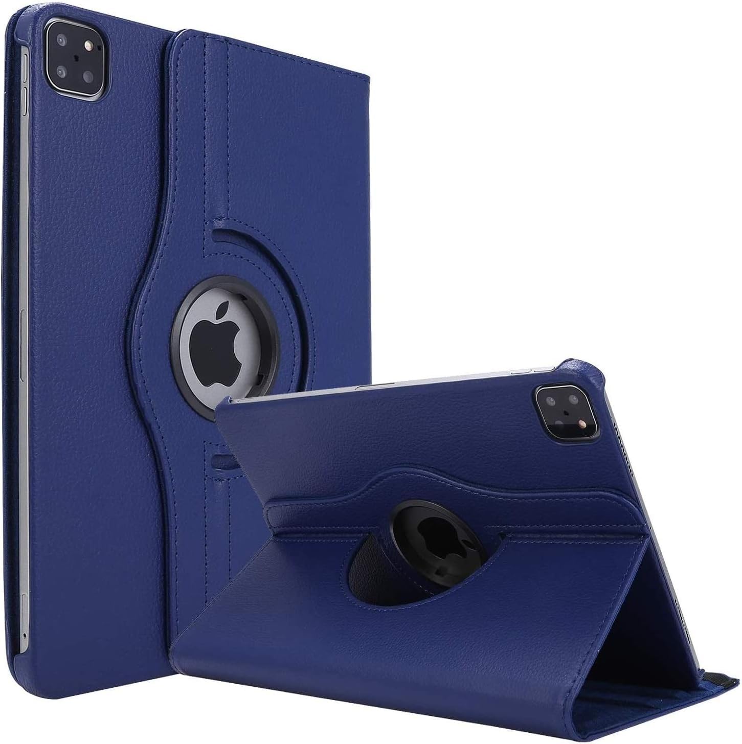 World biz Rotating Case for iPad Pro 12.9-Inch (6th/5th/4th Generation 2022/2021/2020) 360 Degree Swiveling Stand Protective Folio Leather Smart Cover, Auto Sleep/Wake (Navy)