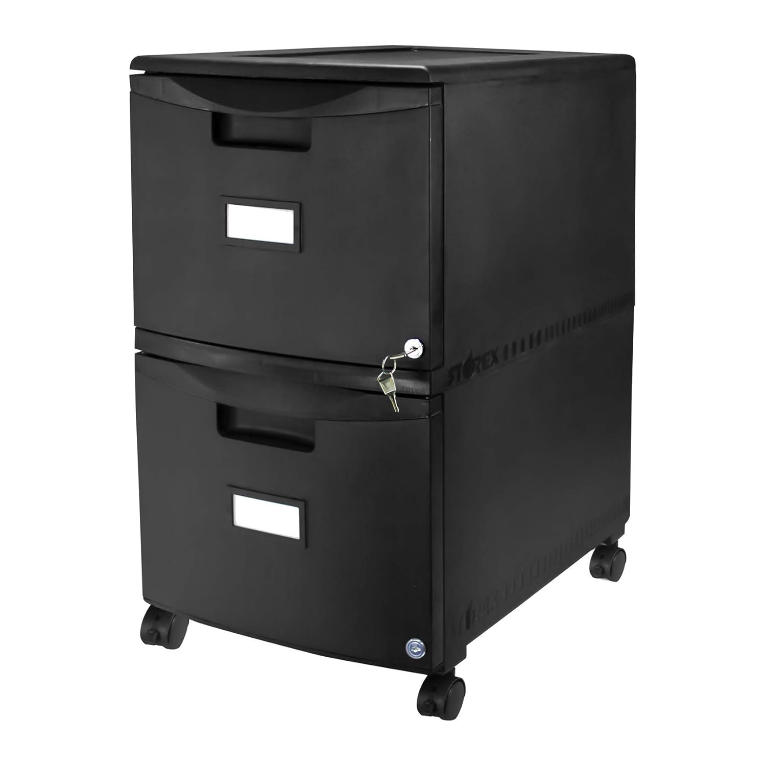 Gray All Steel Lock And Key Storex Plastic 2 Drawer Mobile File