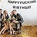LINGTEER Happy Funny Birthday Black Glitter Bunting Banner - Cheers to Surprise Funny Birthday Party Photo Backdrop Decorations.[Pre-Strung]