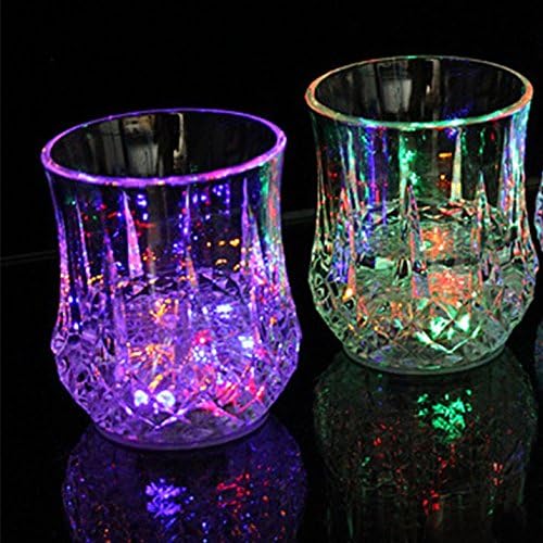 2 pcs LED Wine Light Up Glasses Flashing Cups LED Liquid Activated for Bar Night Club Party Drink Christmas Wedding Party Decoration (Pineapple shape cup)