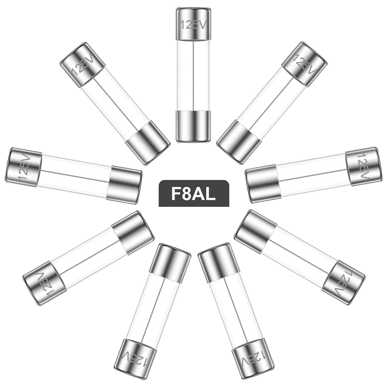 Eoppen 5x20 mm F8AL125V Fast Blow Glass Fuses 8 A