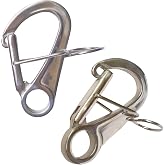 ZRuiYFFS Stainless Steel 316 Safety Double Safety Mooring Hook, Docking and anchoring Equipment Docking Hook, Marine Spring Quick Snaps