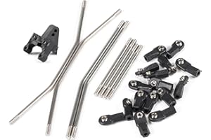 ZMHOBBY Carbon Fiber 1/10 LCG Chassis and Links Kit Capra Battery on Axle Servo Mount Chassis Brace Power Wagon Cab Body Mount (Links and Rear Riser)