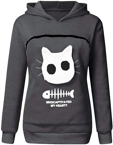 mens cat pouch hoodie