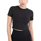 YITTY Active Women's Ultraluxe Essential Crop Tee, Athleisure, 4-Way-Stretch
