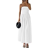 PRETTYGARDEN Women 2026 Summer Elegant Strapless Maxi Dress Tube Top Dress A Line Flowy Long Wedding Party Cocktail Dresses
