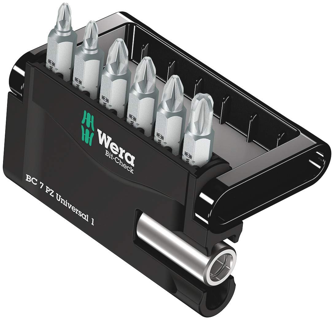 Wera 05056296001 Mini-Check Set Extra-Tough for Drill/Drivers, Pozidriv 7pc