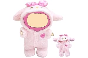 WEIRAN 17cm Doll Clothes, Pink Outfits for Clothes Set, Cute Dolls Pjs Accessories Designer, Faking Animal Style Outfit Jumpsuit (Bunny Pink)