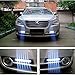 Bhbuy 1 Set Car Daytime Running Light 8 LED DRL Daylight Head Lamp Super White 12v Dc