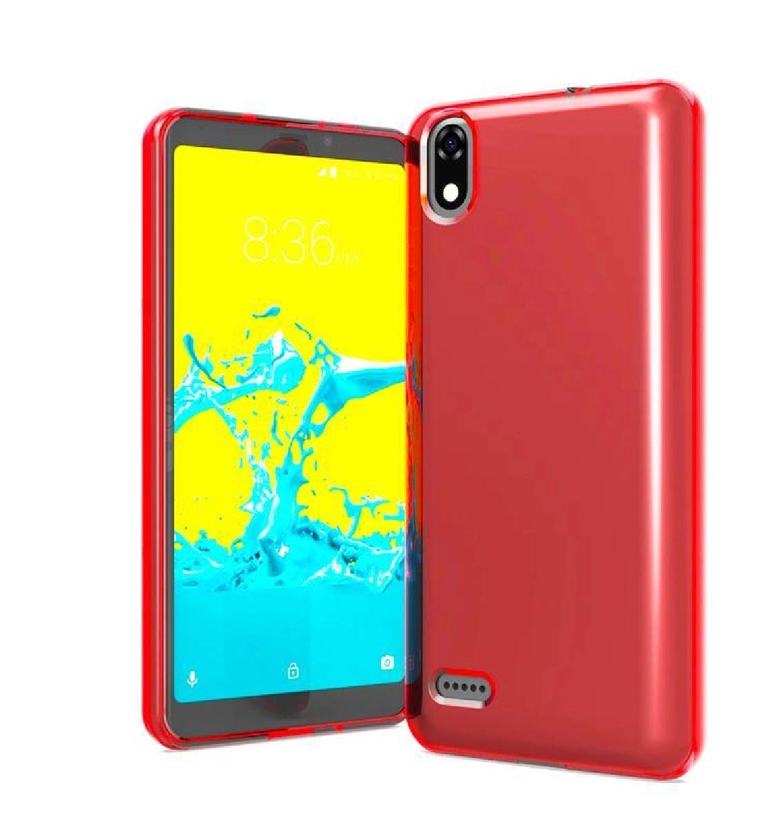 TPU Flexible Skin Protective Case Phone Cover for ZTE Blade T2 Lite Z559DL  Gift Stand (Red)