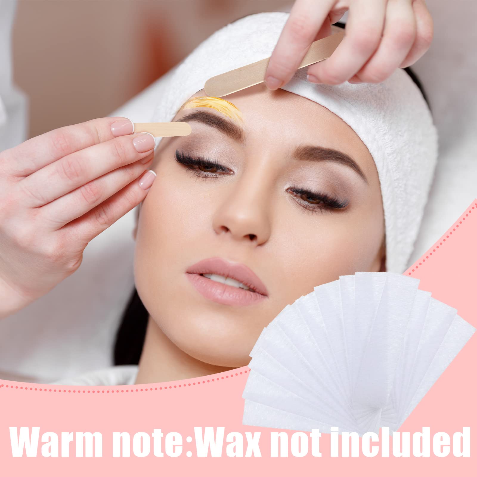 Maitys Eyebrows Small Wax Strips Kit Hair Removal Paper Facial Strips Epilating Pads for Women Men Eyebrow Body Face Arms Lip, 0.4 x 2.4 Inches, White, Wax Not Included(200 Pieces)