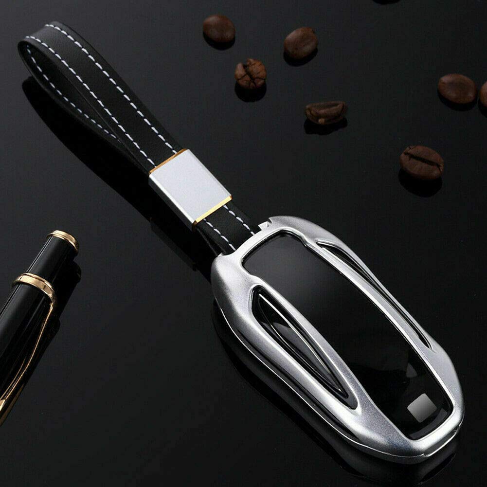 Riloer Remote Key Fob Case Shell Keychain Case Shell Cover For T-Esla Model S X 12-2018