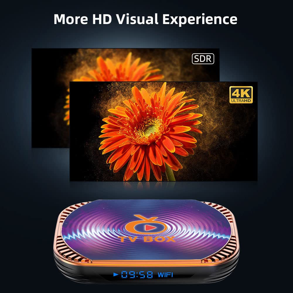Android 11.0 TV Box 4GB RAM 32GB ROM TV Box MXIII X4 Amlogic S905X4 64-bit Quad Core with Dual Wi-Fi 2.4G/5.0G, BT 4.0/ 3D Ultra HD 8K/ H.265/ 1000M LAN/USB 3.0 Smart TV Box