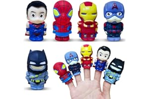 Joyday Superhero Finger Puppets, 5 Pcs Figures Finger Puppets Toys Set, Cute Bath Party Favors Easter Eggs Pinata Goodie Bag Fillers for Kids Girls Boys New