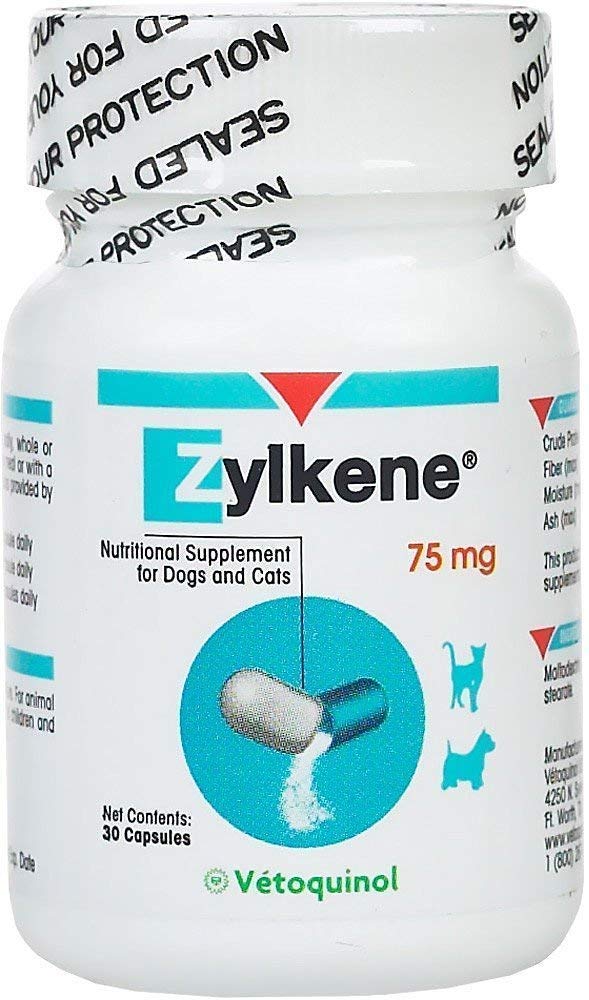 Behavior Support Vet Solutions Zylkene Cats Dogs Capsules Nutritional Supplement 75 mg, 30 Count