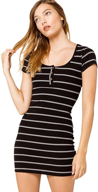 black white bodycon dress