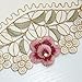Damask Rose red Little Plum Embroidered Beige Tablecloth Square 32 inch Approx