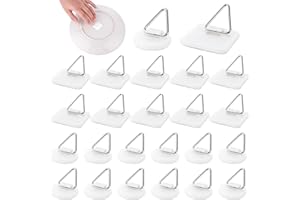Aster 30 Pieces Adhesive Plate Hanger, Vertical Plate Holders Plastic Hooks for Wall Hanging Invisible Self Adhesive Plate Hangers Without Nails for Decorative Plates and Wall Art