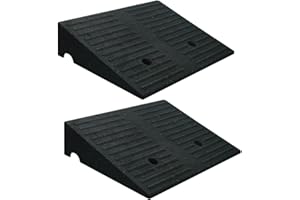 WECARLLE Curb Ramps for Driveway Threshold Wheelchair Doorway Sidewalks Shed Heavy Duty, 2 Pack 3.9 inch Rise, Ramps for Wheelchairs for Home Steps, Motorcycles, Lawn Mowers, 7000lbs Powersport Load ing