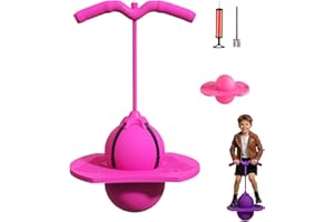 Balance Jumping Ball,Pogo Jumper with Handle and Pump,Outdoor Exercise Bounce Jump Trick Ball,Low Noise Pogo for Kids & Adult