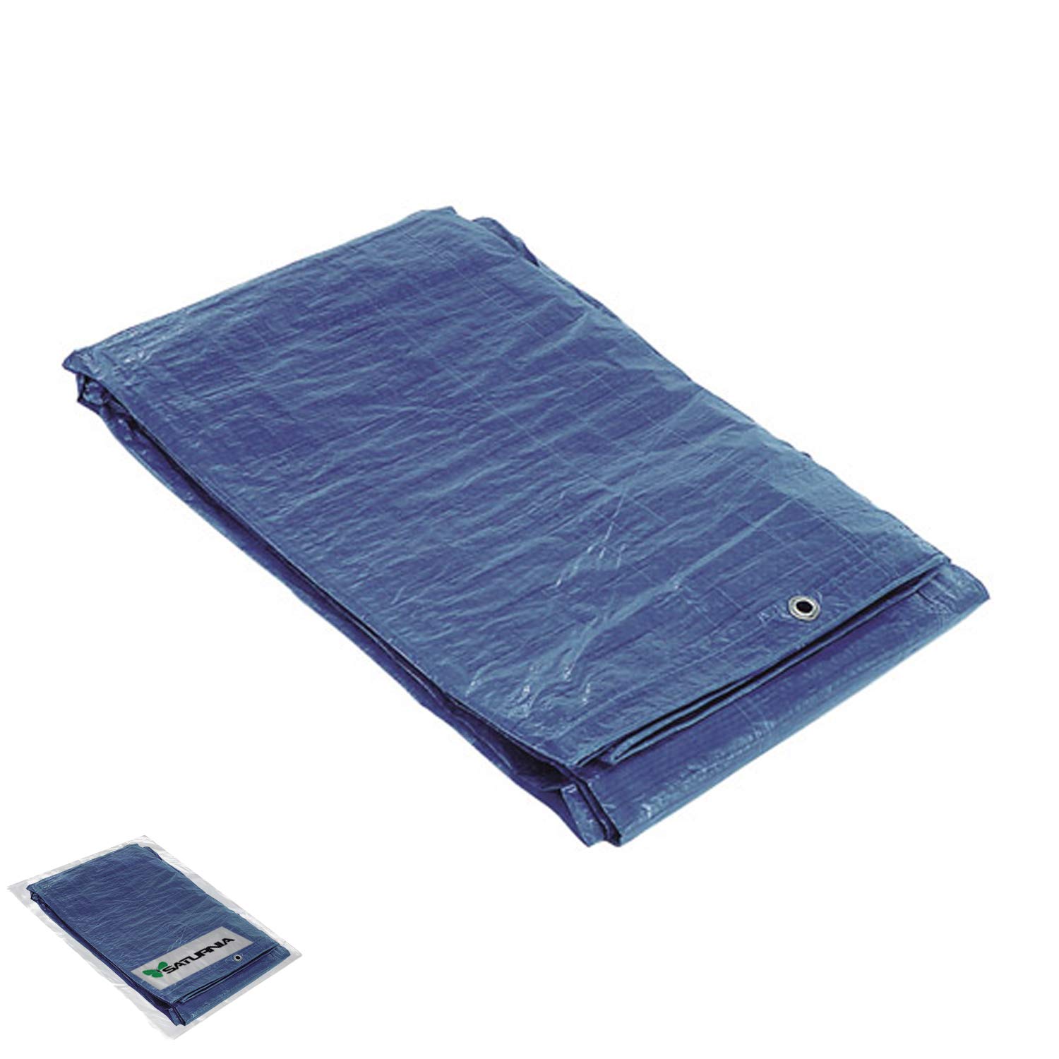 Saturnia 15070020 - Blue Tarpaulin with Metallic Eyelets (5 x 8 m)