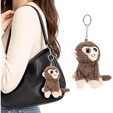 FOMIYES Monkey Plush Keychain Soft Stuffed Animal Bag Charm for Handbags Backpacks Purses and Phone Case Cute Doll Pendant Decor 6.3X4.45X3.86 Inches